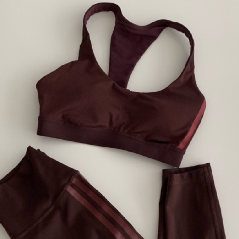 Burgundy adidas sports bra